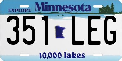 MN license plate 351LEG