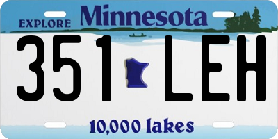 MN license plate 351LEH