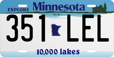 MN license plate 351LEL