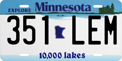 MN license plate 351LEM
