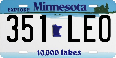 MN license plate 351LEO