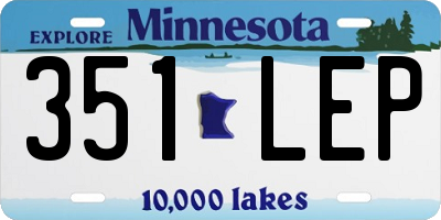 MN license plate 351LEP