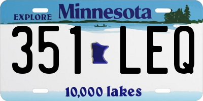 MN license plate 351LEQ