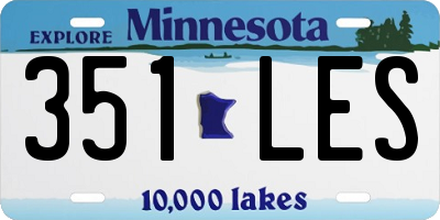 MN license plate 351LES