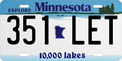 MN license plate 351LET