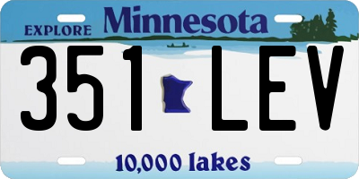 MN license plate 351LEV