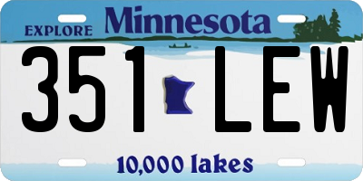 MN license plate 351LEW
