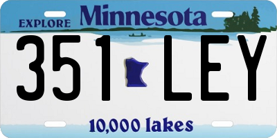 MN license plate 351LEY