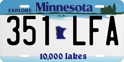 MN license plate 351LFA