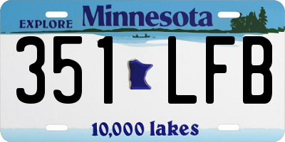 MN license plate 351LFB