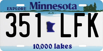 MN license plate 351LFK