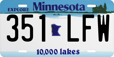 MN license plate 351LFW
