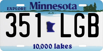 MN license plate 351LGB