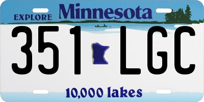 MN license plate 351LGC