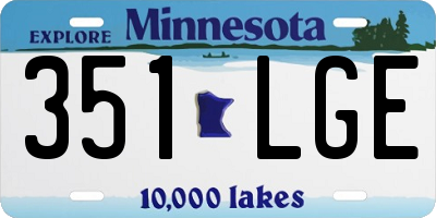 MN license plate 351LGE