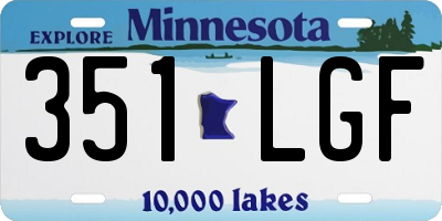 MN license plate 351LGF