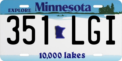 MN license plate 351LGI
