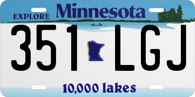 MN license plate 351LGJ