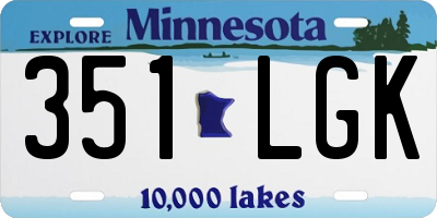 MN license plate 351LGK