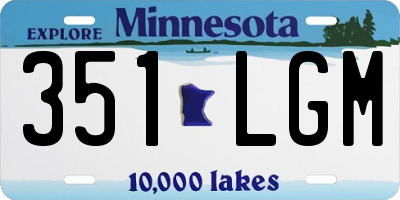 MN license plate 351LGM