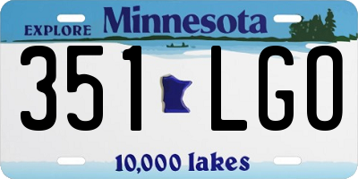 MN license plate 351LGO