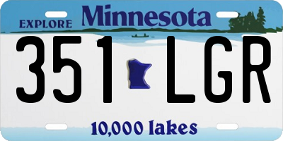 MN license plate 351LGR
