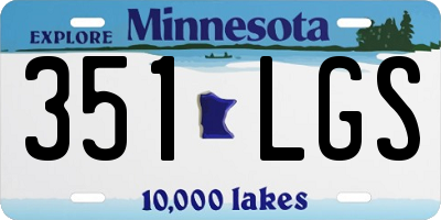 MN license plate 351LGS