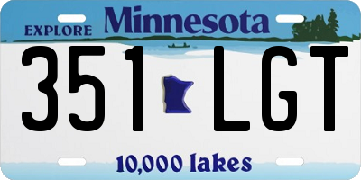 MN license plate 351LGT