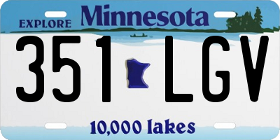 MN license plate 351LGV