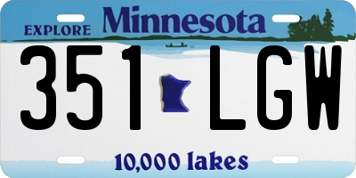 MN license plate 351LGW