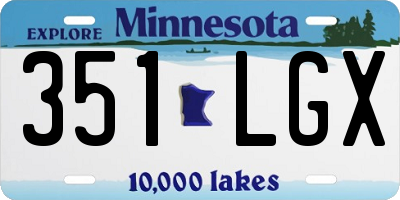 MN license plate 351LGX