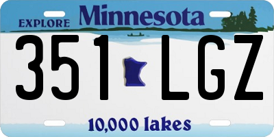 MN license plate 351LGZ
