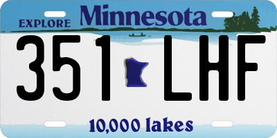 MN license plate 351LHF