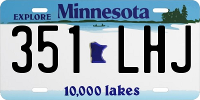 MN license plate 351LHJ