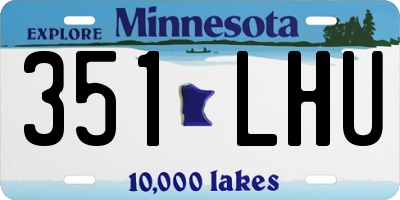 MN license plate 351LHU