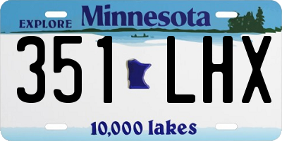 MN license plate 351LHX