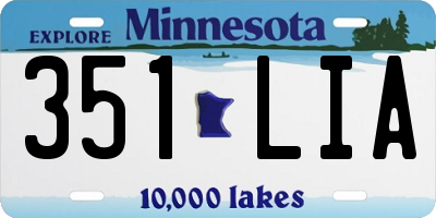MN license plate 351LIA