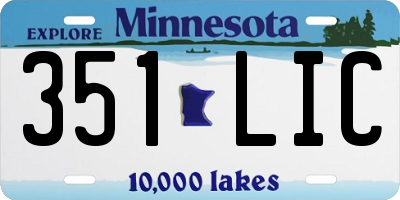 MN license plate 351LIC
