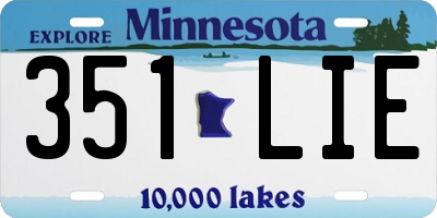 MN license plate 351LIE