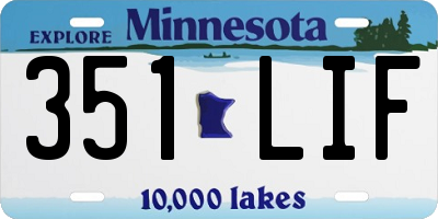 MN license plate 351LIF