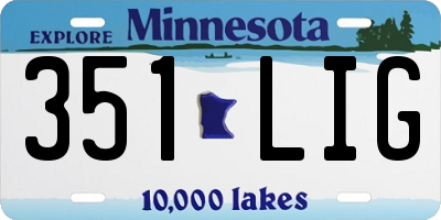 MN license plate 351LIG