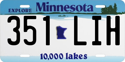 MN license plate 351LIH