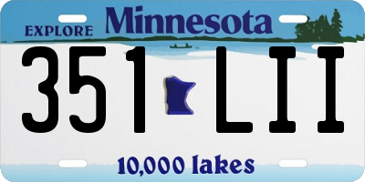 MN license plate 351LII