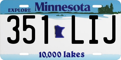 MN license plate 351LIJ