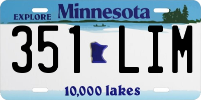MN license plate 351LIM