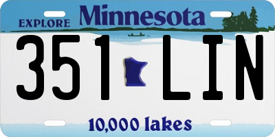 MN license plate 351LIN
