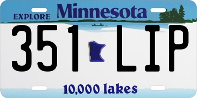 MN license plate 351LIP