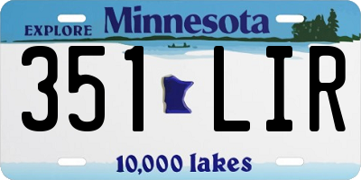 MN license plate 351LIR