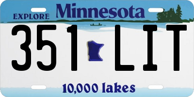 MN license plate 351LIT