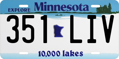 MN license plate 351LIV
